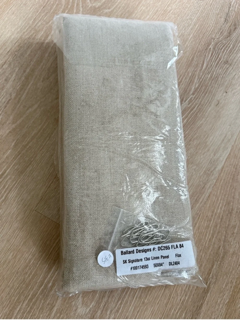 Suzanne Kasler for Ballard Designs 50x84” Drapery Panel Linen Flax 13oz SK Sig.